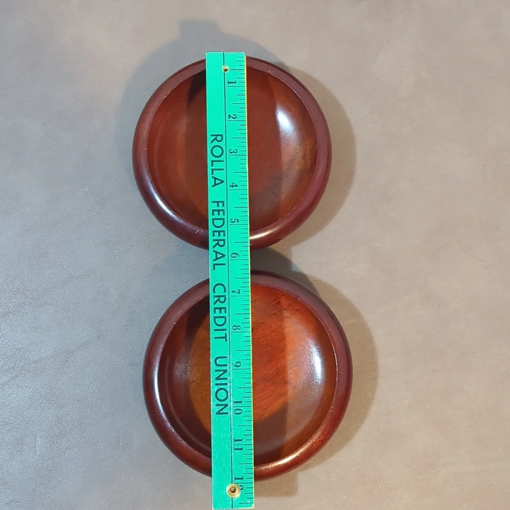 Vintage CaribCraft Solid Mahogany Wood Bowls Salad Set With Fork And Spoon Haiti